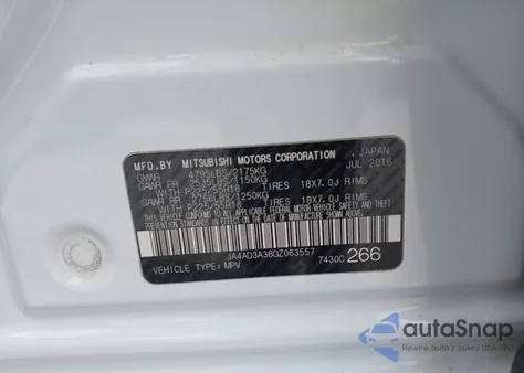 2016 Mitsubishi Outlander Se/Sel from USA, damaged, VIN JA4AD3A36GZ063557